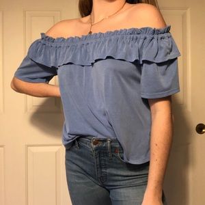Blue, off the shoulder, flowy top - Nordstrom Rack